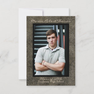 Brown Leather - 3x5 Graduation Announcement
