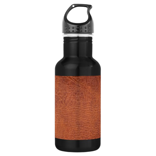 Brown leather 532 ml water bottle (Front)