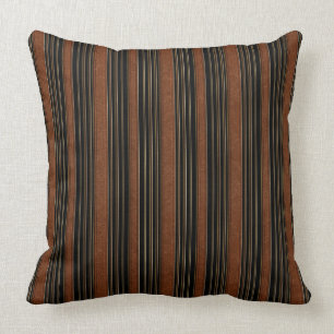 Brown Leather And Black Cushion