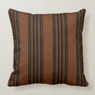 Brown Leather And Black Cushion