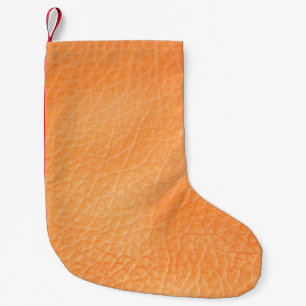 Brown leather background. abstract, accessories, Small Christmas Stocking