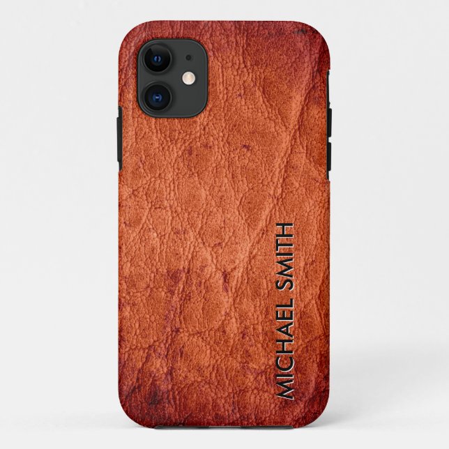 Brown Leather Case-Mate iPhone Case (Back)