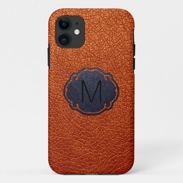 Brown Leather Case-Mate iPhone Case (Back)