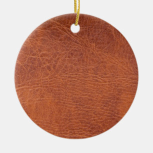 Brown leather ceramic tree decoration