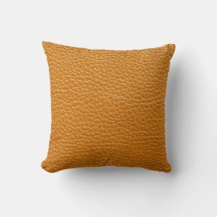 Brown Leather, Closeup Texture Background. Cushion