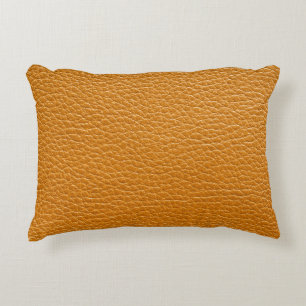 Brown Leather, Closeup Texture Background. Decorative Cushion