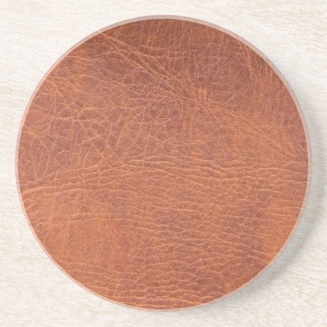Brown leather coaster (Front)