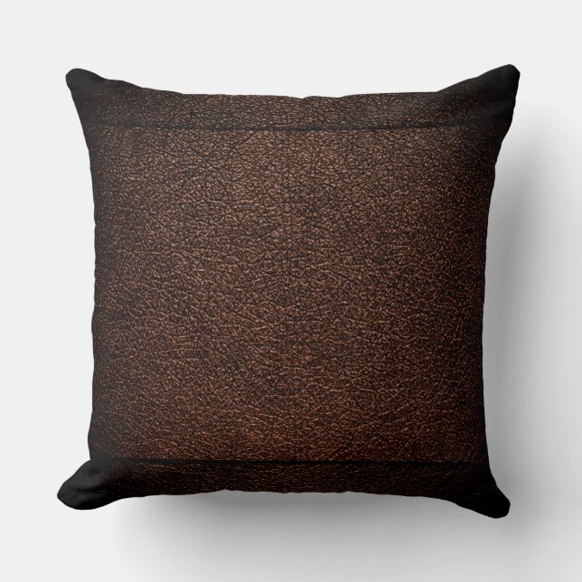 Brown Leather Cushion (Front)
