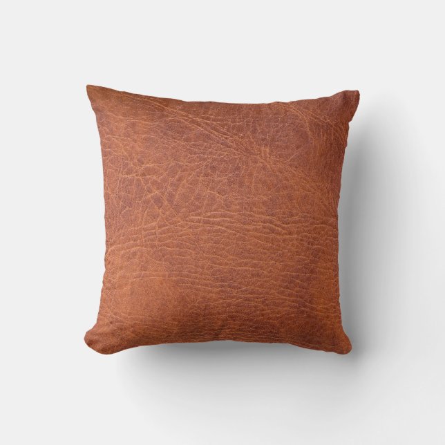 Brown leather cushion (Front)