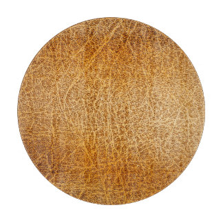 Brown Leather: Detailed Texture Closeup Cutting Board