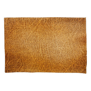 Brown Leather: Detailed Texture Closeup Pillowcase