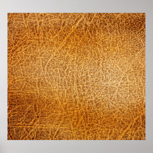 Brown Leather: Detailed Texture Closeup Poster