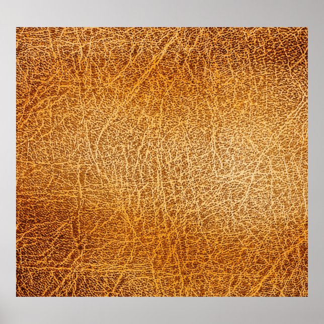 Brown Leather: Detailed Texture Closeup Poster (Front)