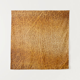 Brown Leather: Detailed Texture Closeup Tapestry