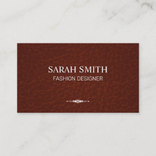 Brown Leather Elegant Element Business Card