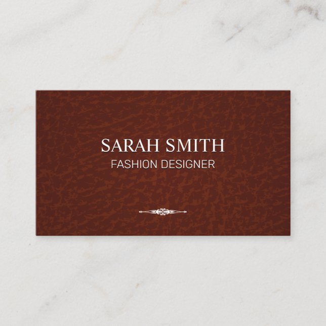 Brown Leather | Elegant Element Business Card (Front)