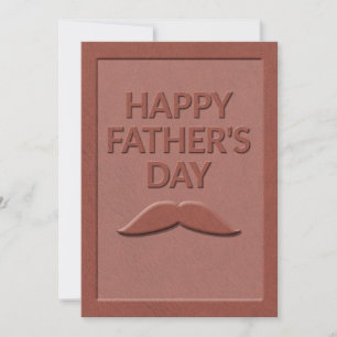 Brown Leather Happy Father's Day With Moustache