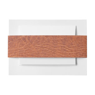 Brown leather invitation belly band