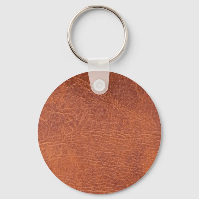 Brown leather key ring (Front)