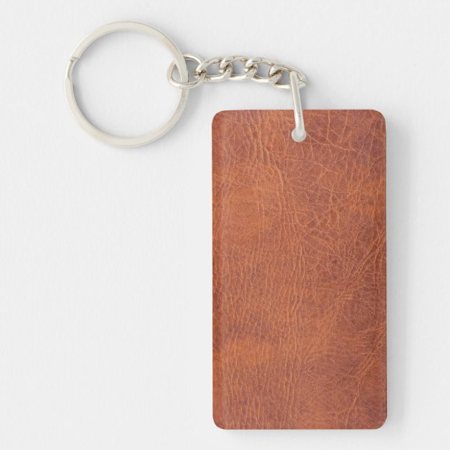 Brown leather key ring (Front)