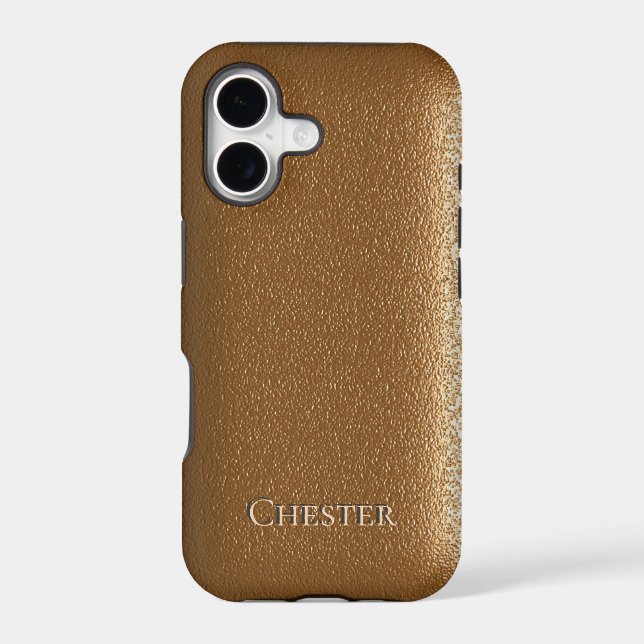 Brown Leather Like Texture Personalised (Back)