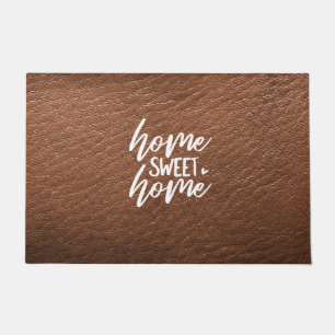 Brown Leather Look Home Sweet Home Doormat