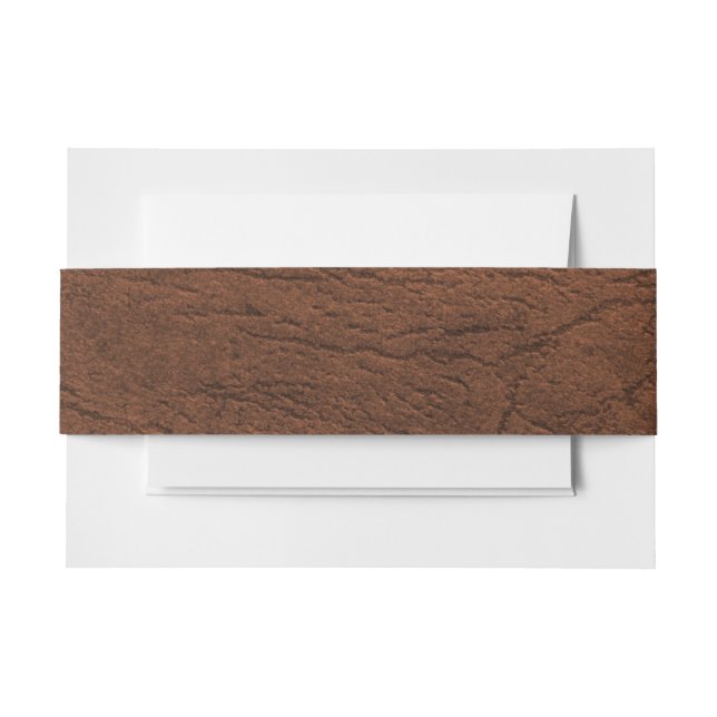 Brown Leather Look Invitation Belly Band (Front Example)