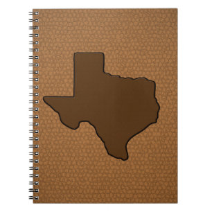 Brown Leather Look Texas Notebook