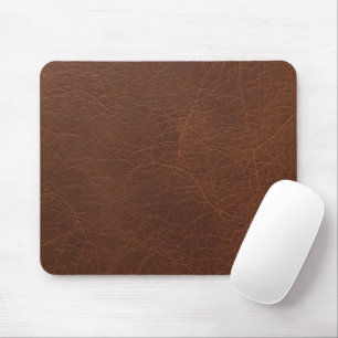 Brown Leather Look Texture Office Mouse Mat