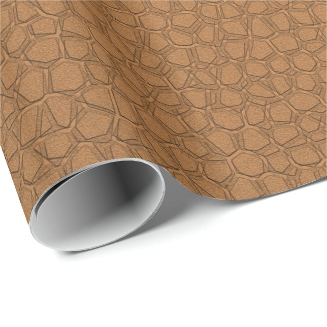 Brown Leather Look Wrapping Paper (Roll Corner)