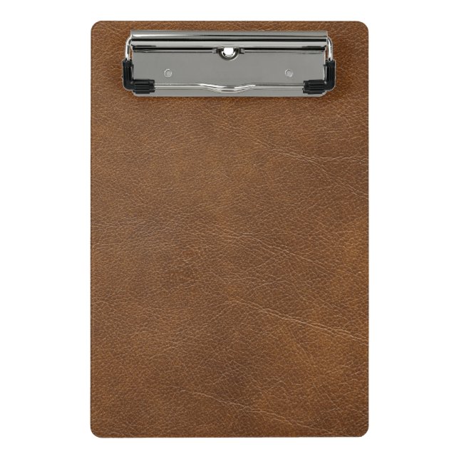 Brown leather  mini clipboard (Front)