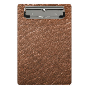 Brown leather  mini clipboard
