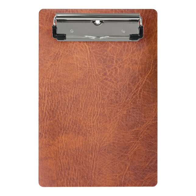 Brown leather mini clipboard (Front)