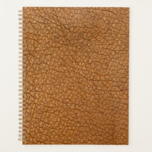 Brown leather planner
