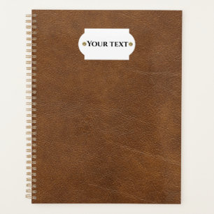 Brown leather planner