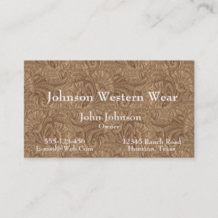 Brown Leather Print Western Business Card