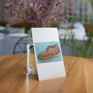 Brown Leather Shoe Retro Work Boot Invitation