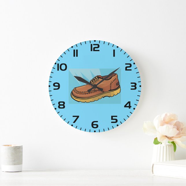 Brown Leather Shoe Retro Work Boot Large Clock (Creator Uploaded)