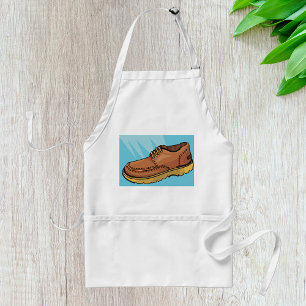 Brown Leather Shoe Retro Work Boot Standard Apron