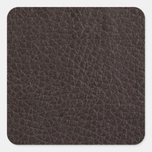 Brown leather square sticker