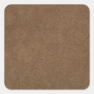 Brown leather square sticker