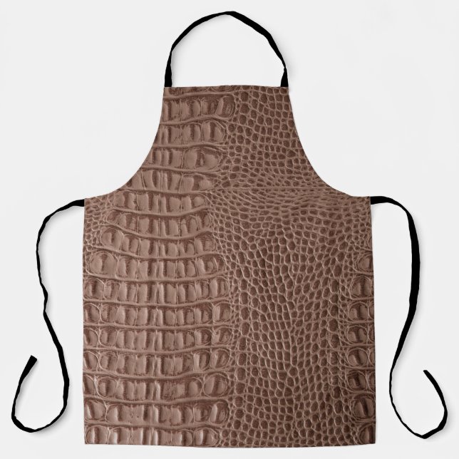 Brown leather texture background close up macroski apron (Front)