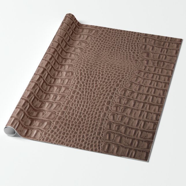 Brown leather texture background close up macroski wrapping paper (Unrolled)