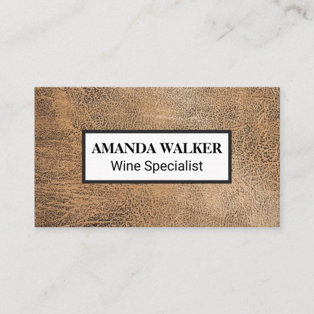 Brown Leather Texture  Business Card (Front)