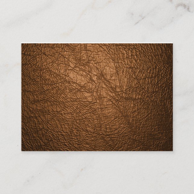 brown leather texture business cards (Front)