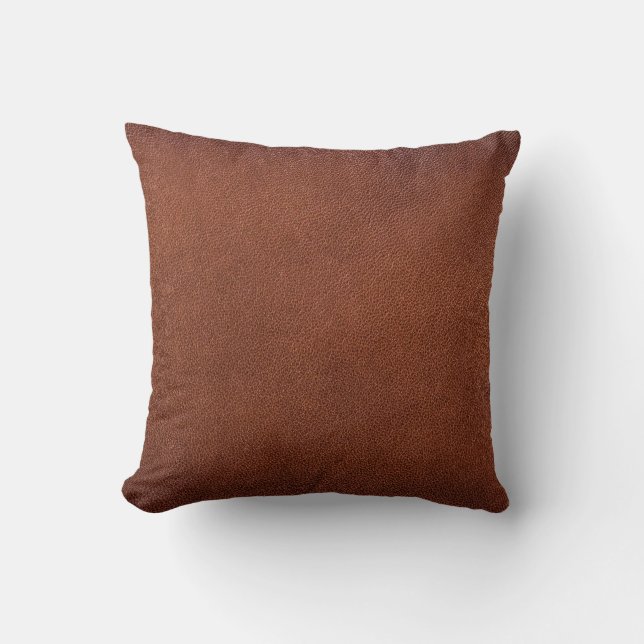 Brown leather texture cushion (Front)
