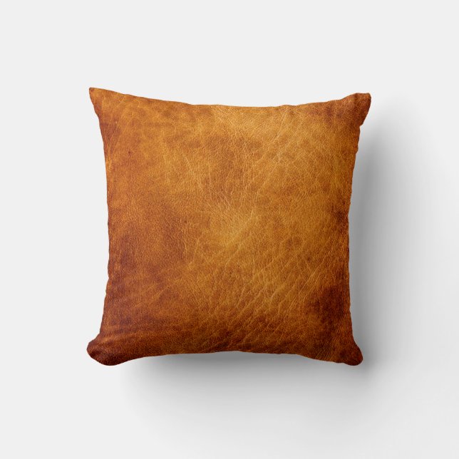 Brown leather texture cushion (Front)