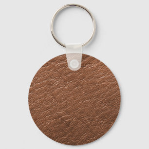 Brown leather texture key ring