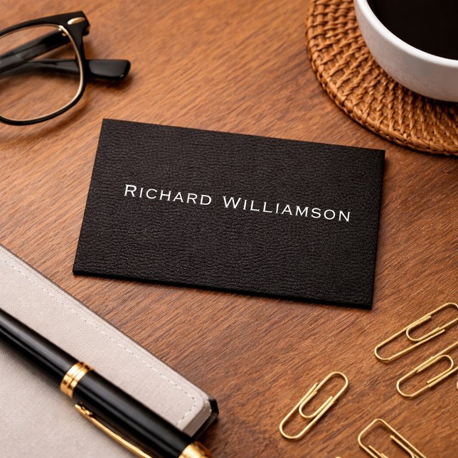 Brown Leather Texture Minimalist  Business Card (Creator Uploaded)
