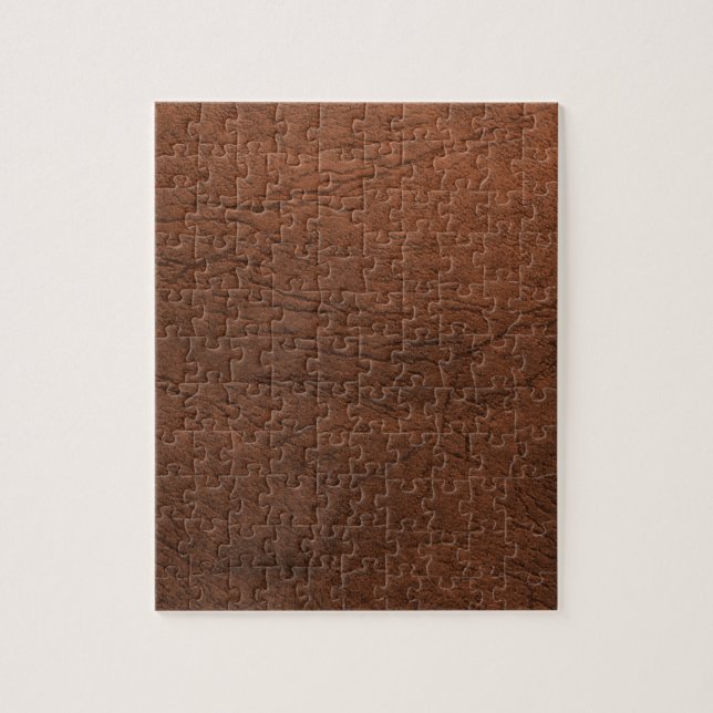 Brown Leather Texture Monogram Jigsaw Puzzle (Vertical)
